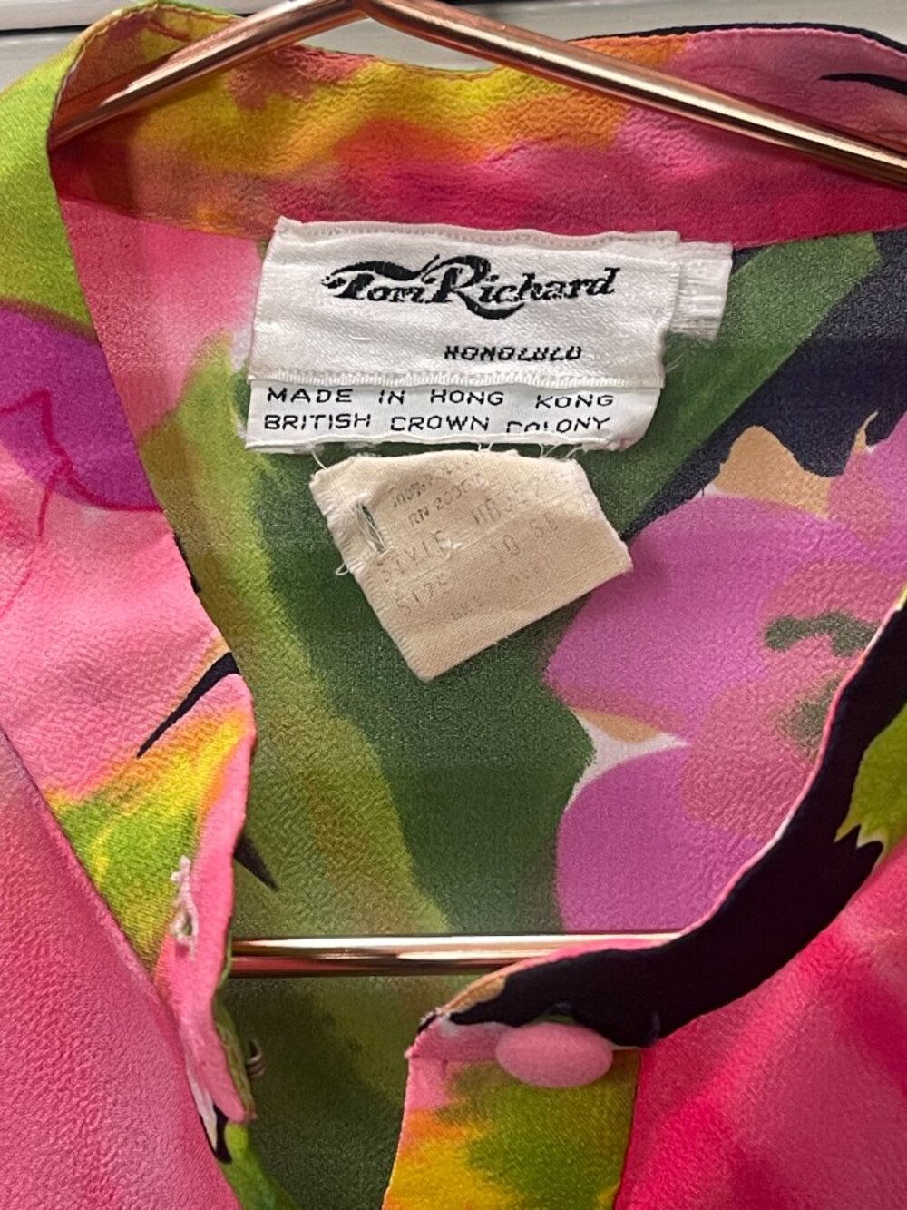 Vintage Tori Richard Floral Blouse Size 10 Tropical Print - Picture 7 of 7